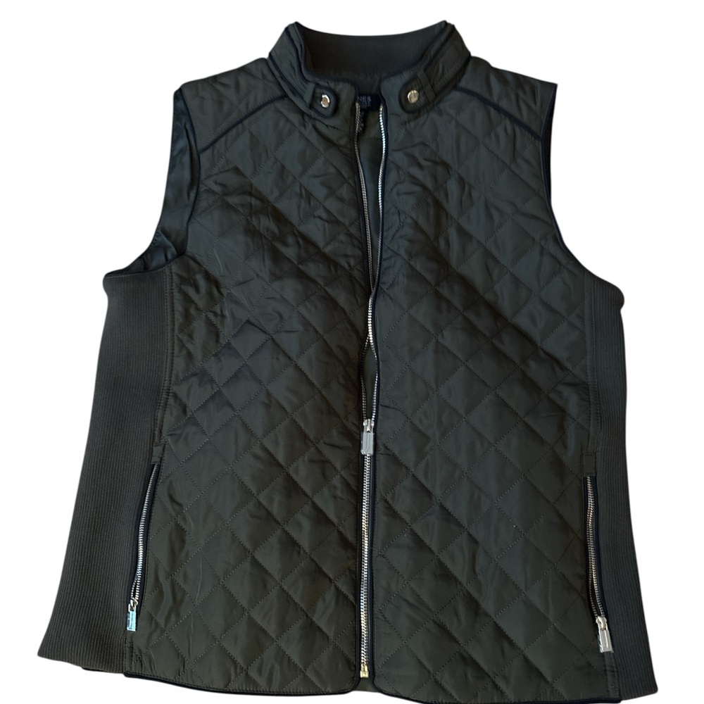 Olive Green Quilted Vest Jones New York Medium